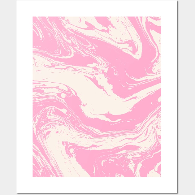 Cute Pink and White Abstract Swirl Wall Art by Trippycollage